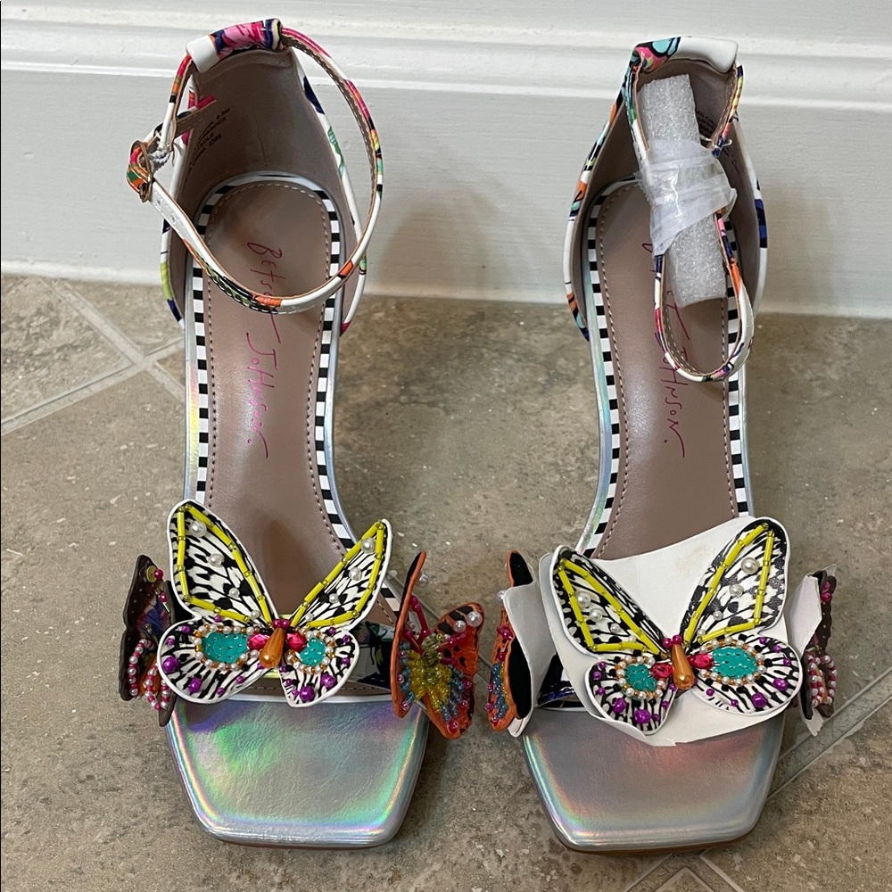Betsey Johnson Iridescent Butterfly Heels
